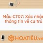 Tờ Khai Thông Tin Cư Trú Online